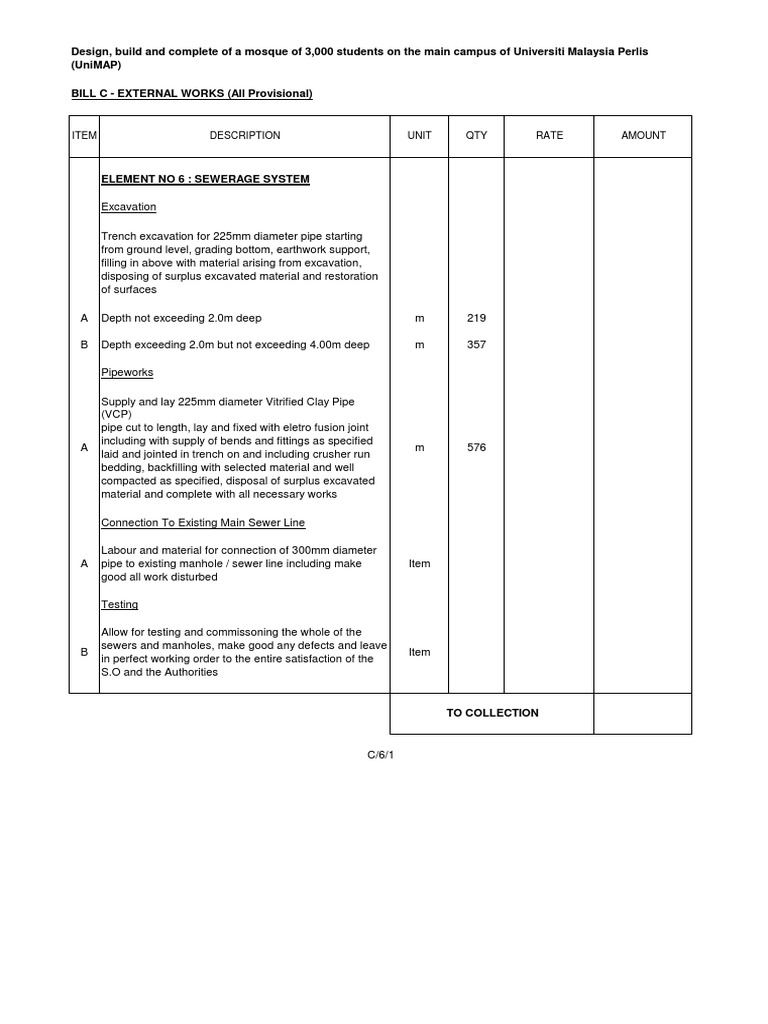 BQ - Sewerage | PDF | Sanitary Sewer | Reinforced Concrete