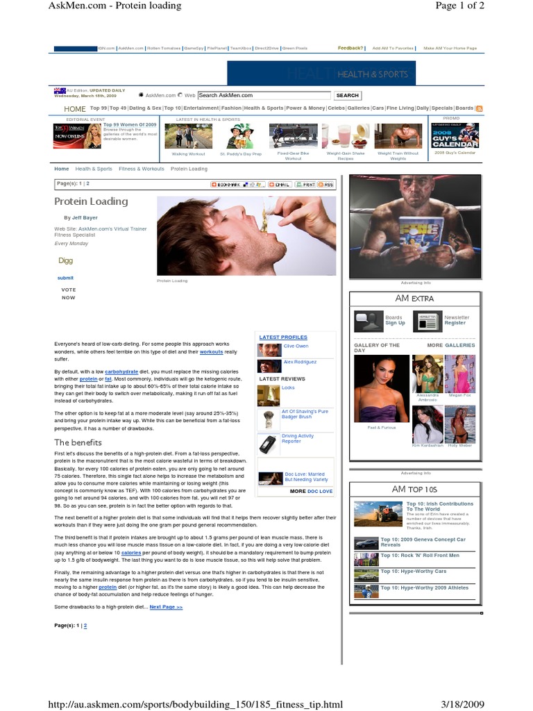 Protein Loading Health & Sports PDF Dieting Nutrition