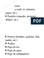 Del Internet Bebidas (Café, Té, Infusión, Jugos, Etc.) Pasteles (Cupcake, Pionono, Alfajor, Etc.)