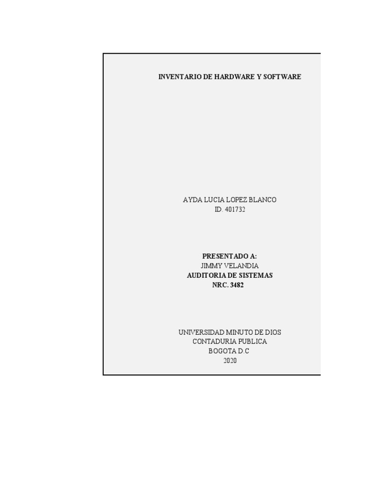 Inventario de Hardware y Software 2020 | PDF | Microsoft Office 2013 ...
