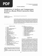 Prediction of Airflow and Temperature Field in A Room With Convective Heat Source