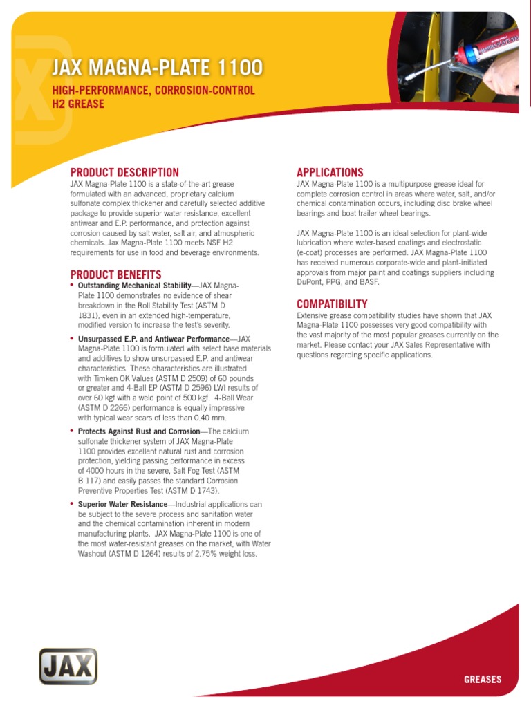 Jax Magna-Plate 1100: High-Performance, Corrosion-Control H2 Grease ...