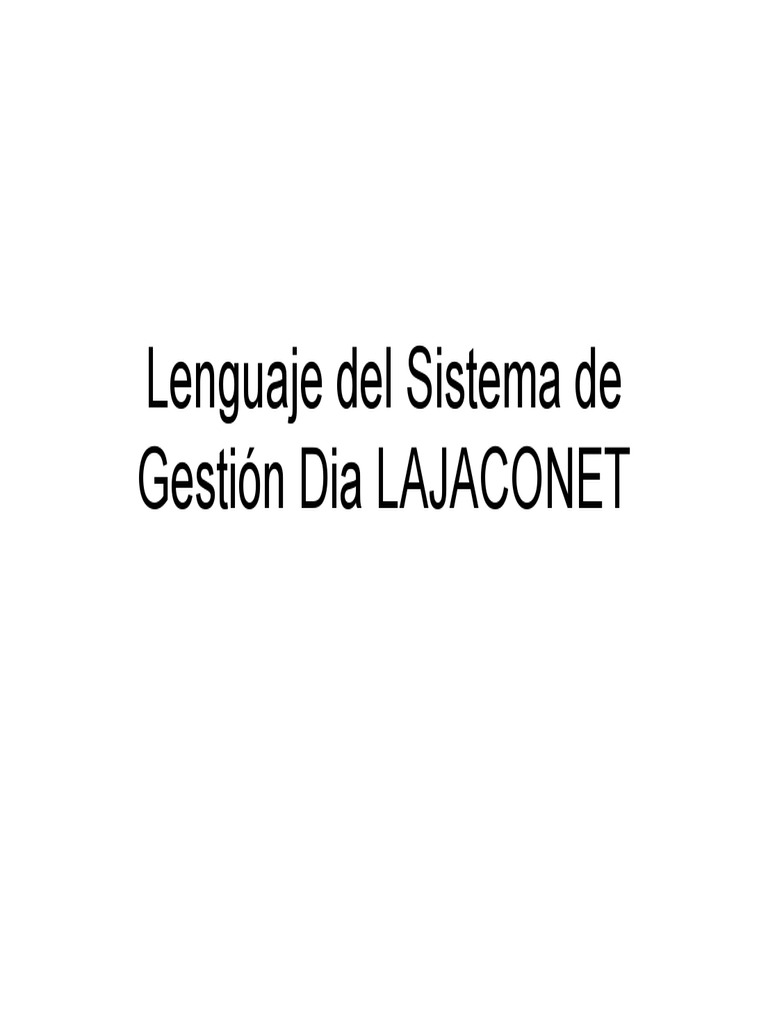 Lenguaje Del Sistema de Gestion Dia LAJACONET | PDF | Innovación ...