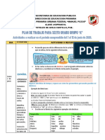 Plan de Trabajo Primera Quincena de Junio Sexto Grado