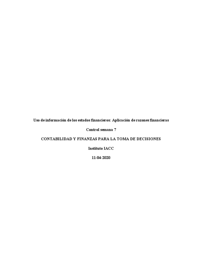 Control7 - Contabilidad y Finanzas para La Toma de Decisiones | PDF ...