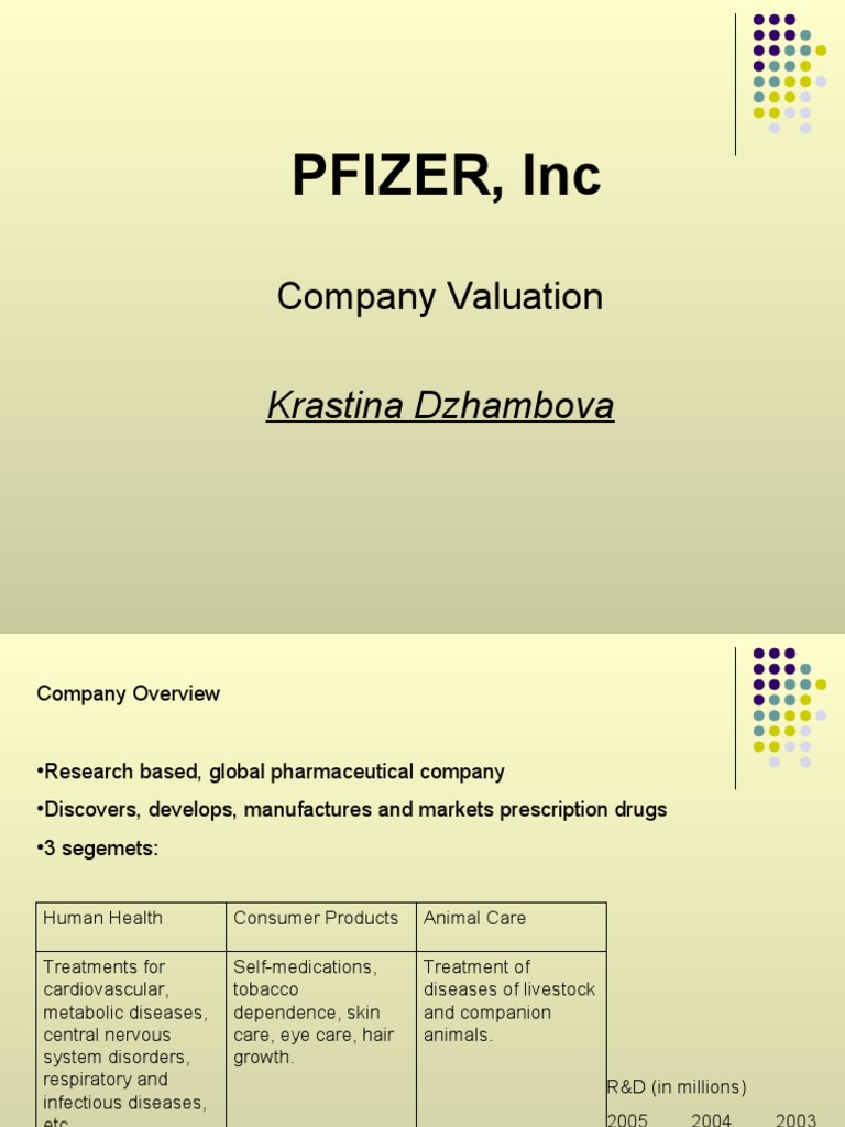 Pfizer, Inc: Company Valuation | PDF
