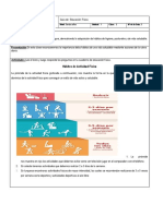Hábitos de Actividad Física: Nivel: Sextos Años Unidad: 1 Clase: 3 #De La Guía: 3
