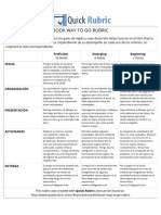 Book Way To Go Rubric