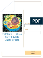 Topic 2: Cells As The Basic Units of Life: Date