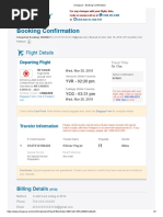 Booking Confirmation: Flight Details