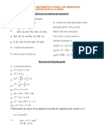 Ecuaciones de 1er y 2do Grado - ejercicios