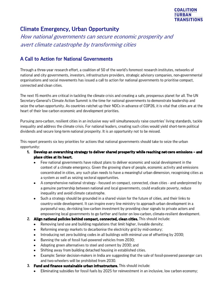 Urban Strategies for Climate Action | PDF | Low Carbon Economy ...