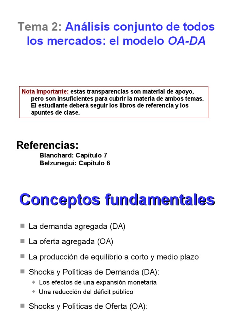 t2 Demanda y Oferta Agregada | PDF | La demanda agregada | Oferta ...