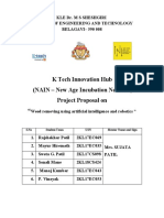 K Tech Innovation Hub (NAIN - New Age Incubation Network) Project Proposal On "