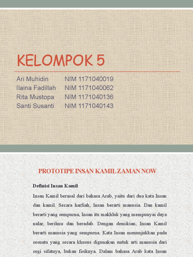 Kelompok 5 Tasawuf Kontemporer Prototipe Insan Kamil Pdf