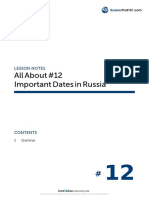 All About #12 Important Dates in Russia: Lesson Notes
