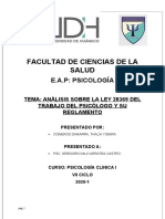 Analisis Sobre La Ley y Trabajo Del Psicologo