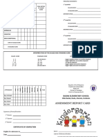 ASSESSMENT CARD - Kindergarten