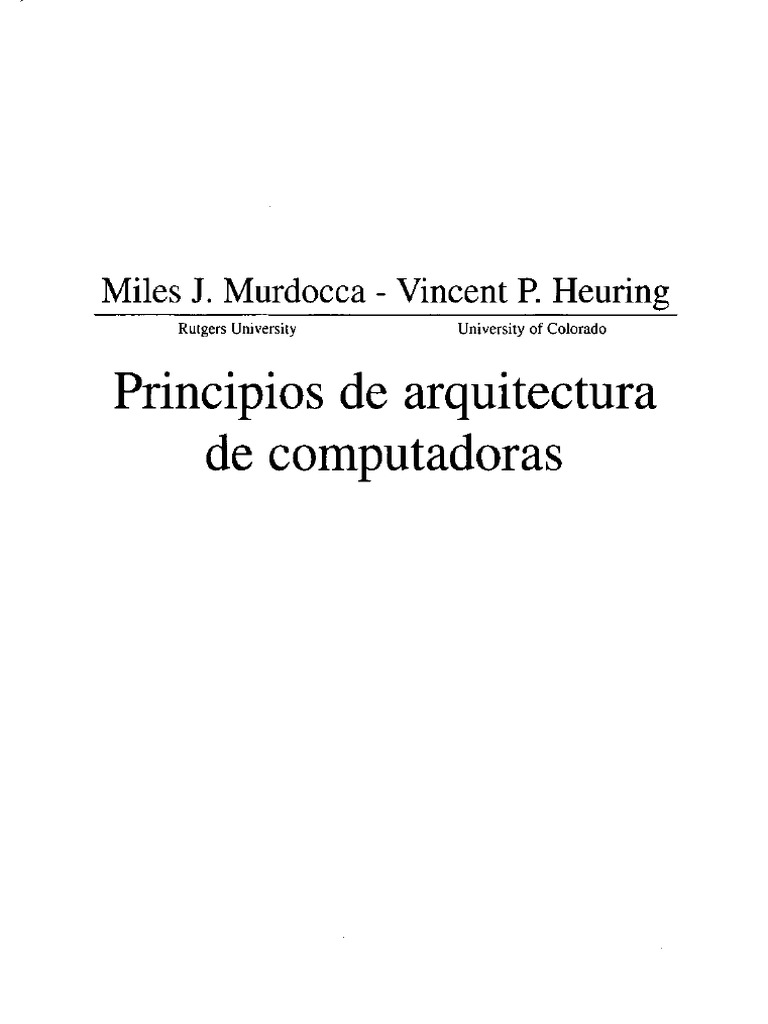 Murdocca - Principios de Arquitectura de Computadoras PDF | PDF