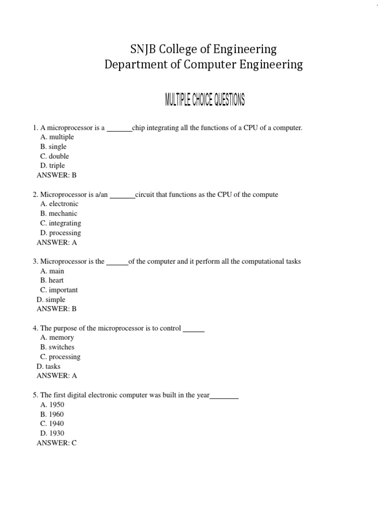 Microprocessor and Assembly Language Programming - Mit | PDF | Central ...