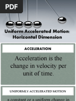 Uniform Accelerated Motion Horizontal Dimension