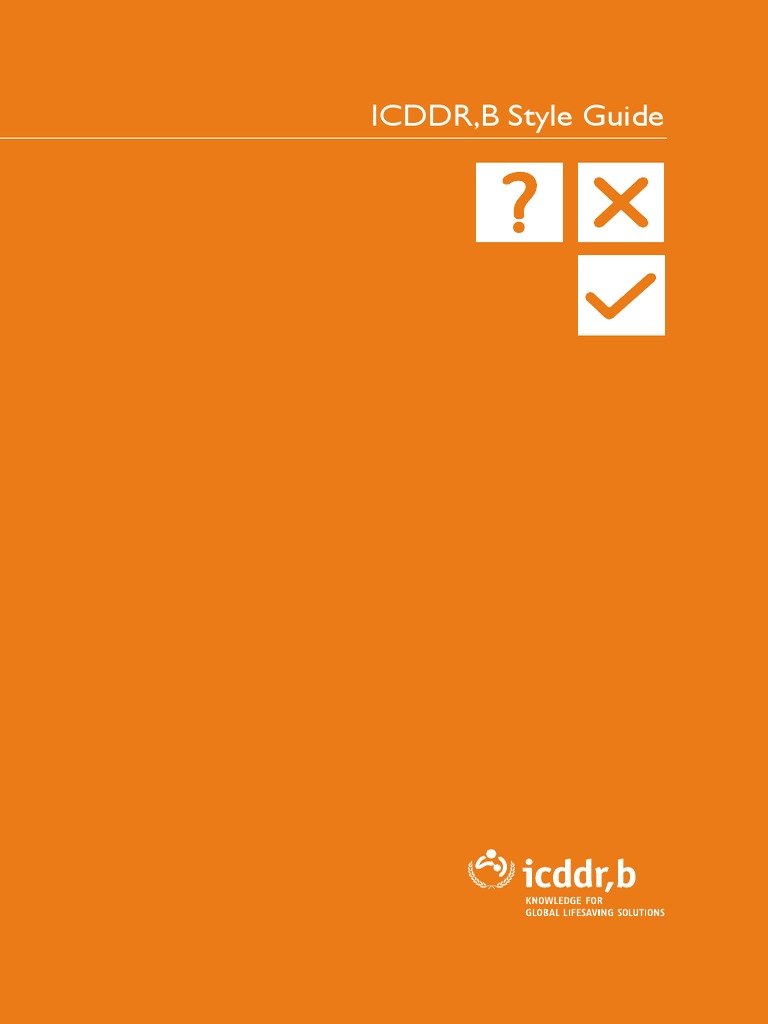ICDDRB Style Guide | PDF | Comma