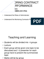 Monitoring Contract Performance: WEEK 3 (Discussion) Learning Outcomes (Co1-Po4)