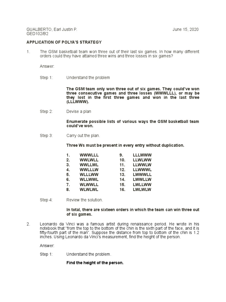 Polya's Strategy - GED102 | PDF | Hong Kong | Teaching Mathematics