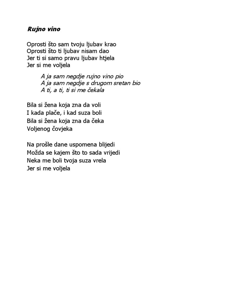 Rujno Vino | PDF