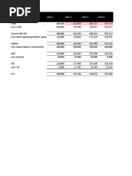 For The Year Ended Year 1 Year 2 Year 3 Year 4: Income Statement Particulars