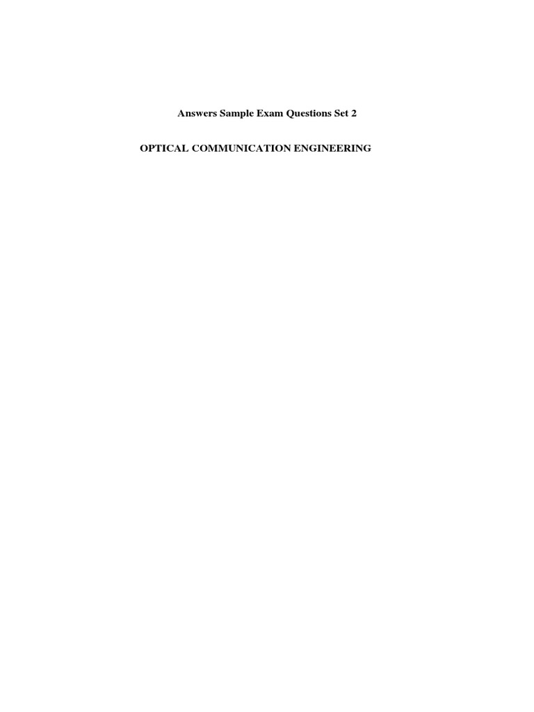 Answers Sample Exam Questions Set 2 | PDF | Signal To Noise Ratio | Decibel