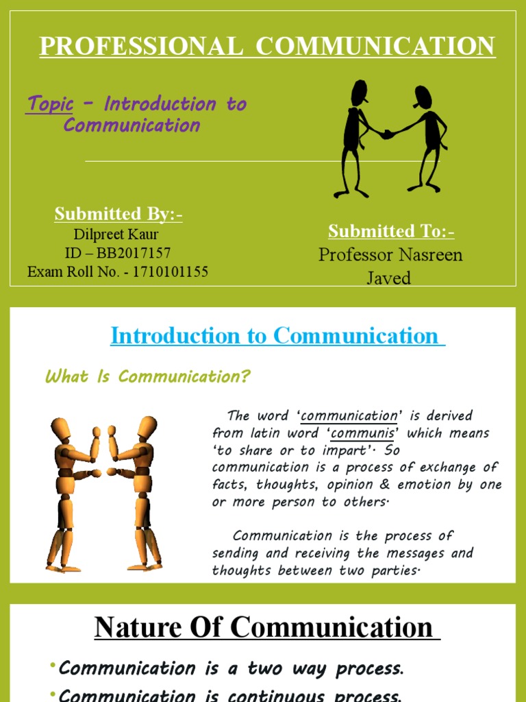 Introduction to Professional Communication | PDF | Code | Communication