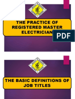The Practice of Registered Master Electrician