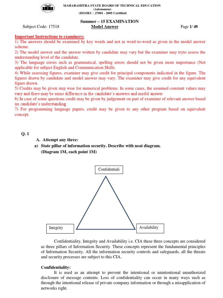 2015 Summer Model Answer Paper PDF | PDF | Payment Card Industry Data ...