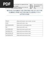 Method Statement For Creating The Cut-Out For Climbing Crane Section and Closing It at A Latter