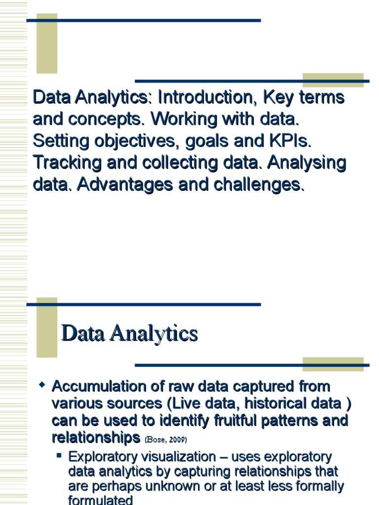 Data Analytics: Key Concepts & Terms | PDF | Analytics | Predictive ...