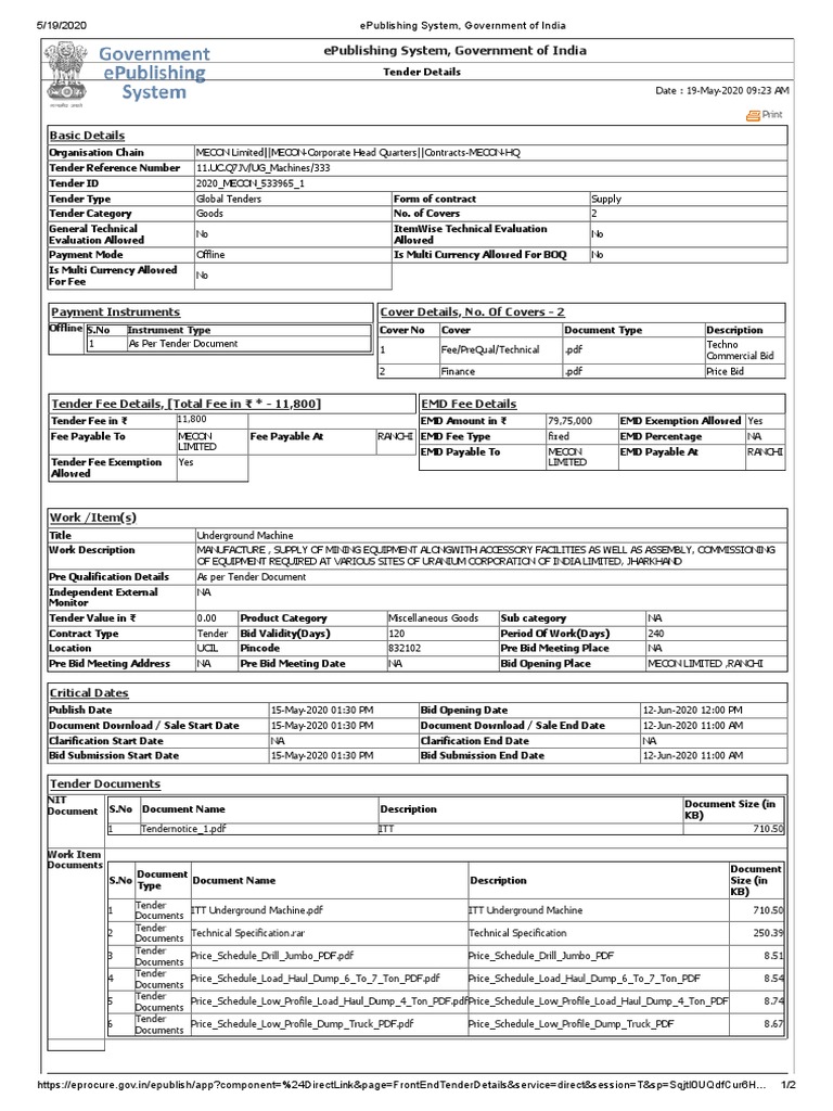 Epublishing System, Government of India PDF Business Economies