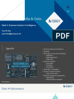 MAN2130: Technology, Media & Data: Week 3: Business Analytics & Intelligence Yoo Ri Kim Yoori - Kim@surrey - Ac.uk