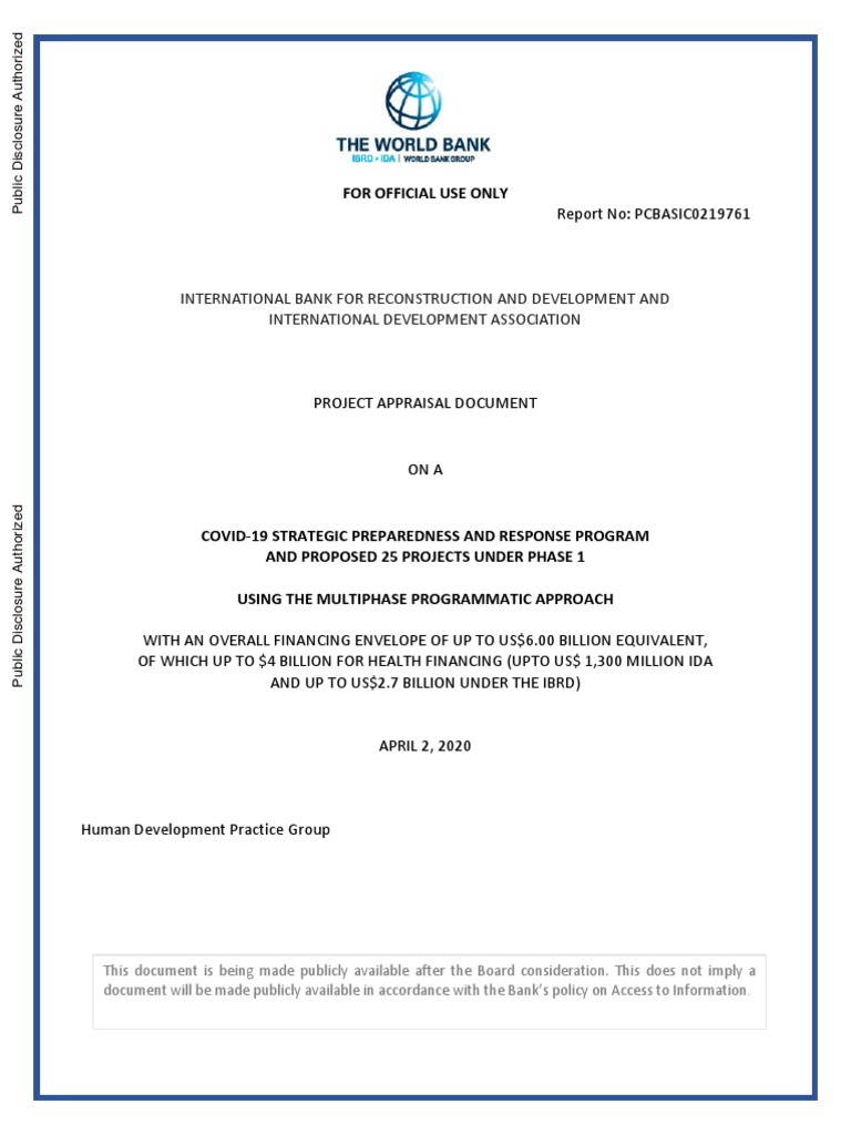 World Covid 19 Strategic Preparedness And Response Project Pdf