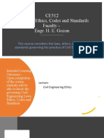 CE512 CE Laws, Ethics, Codes and Standards Faculty - Engr. H. E. Gozon