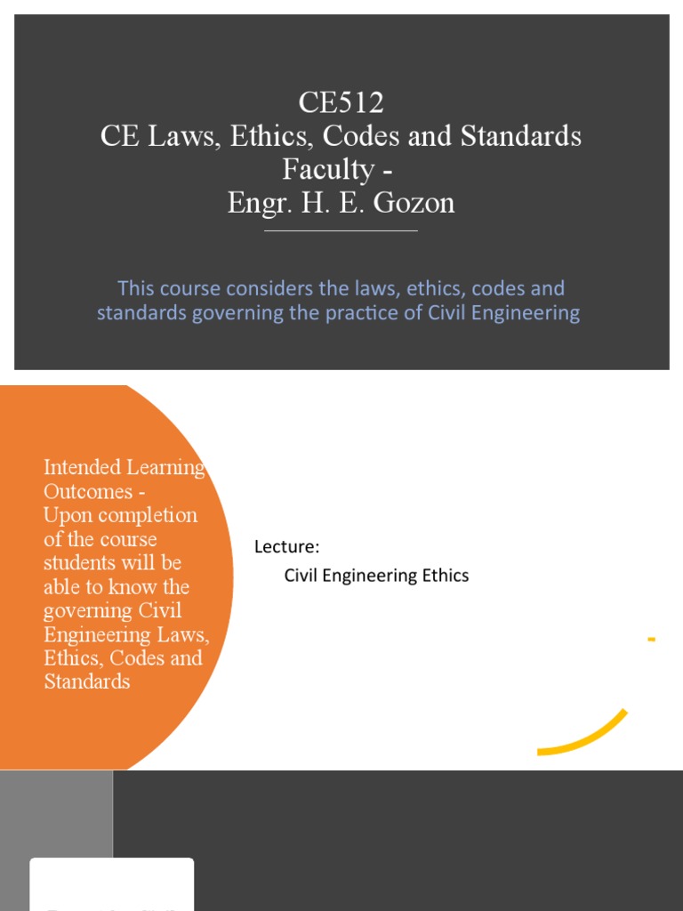 Civil Engineering Ethics and Standards | PDF | Engineer | Civil Engineering