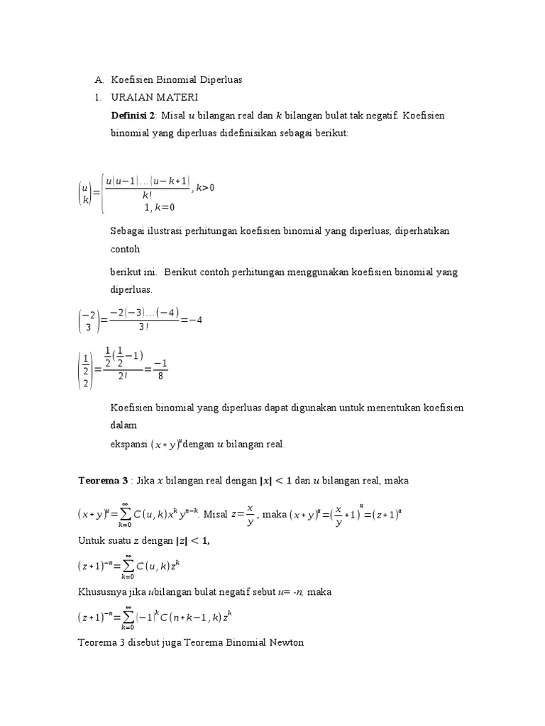 Teorema Binomial Diperluas