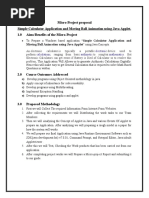 Micro-Project Proposal Simple Calculator Application and Moving Ball Animation Using Java Applet. 1.0 Aims/Benefits of The Micro-Project