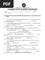 Grammar Test Melbourne Pte Study Centre