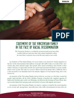 (English) Statement of The Vincentian Family in The Face of Racial Discrimination