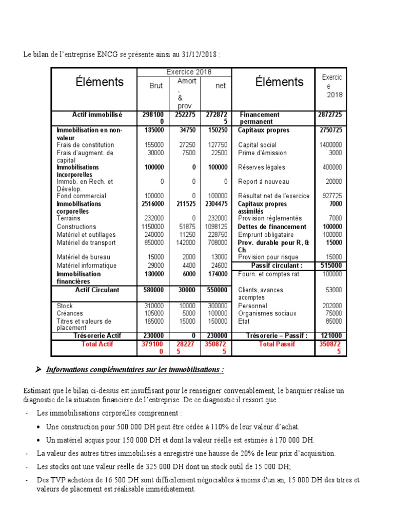 TD Bilan Financier | PDF | Immobilisations | Bilan comptable