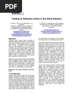 Testing of Adhesive Joints in The Wind Industry: Abstract