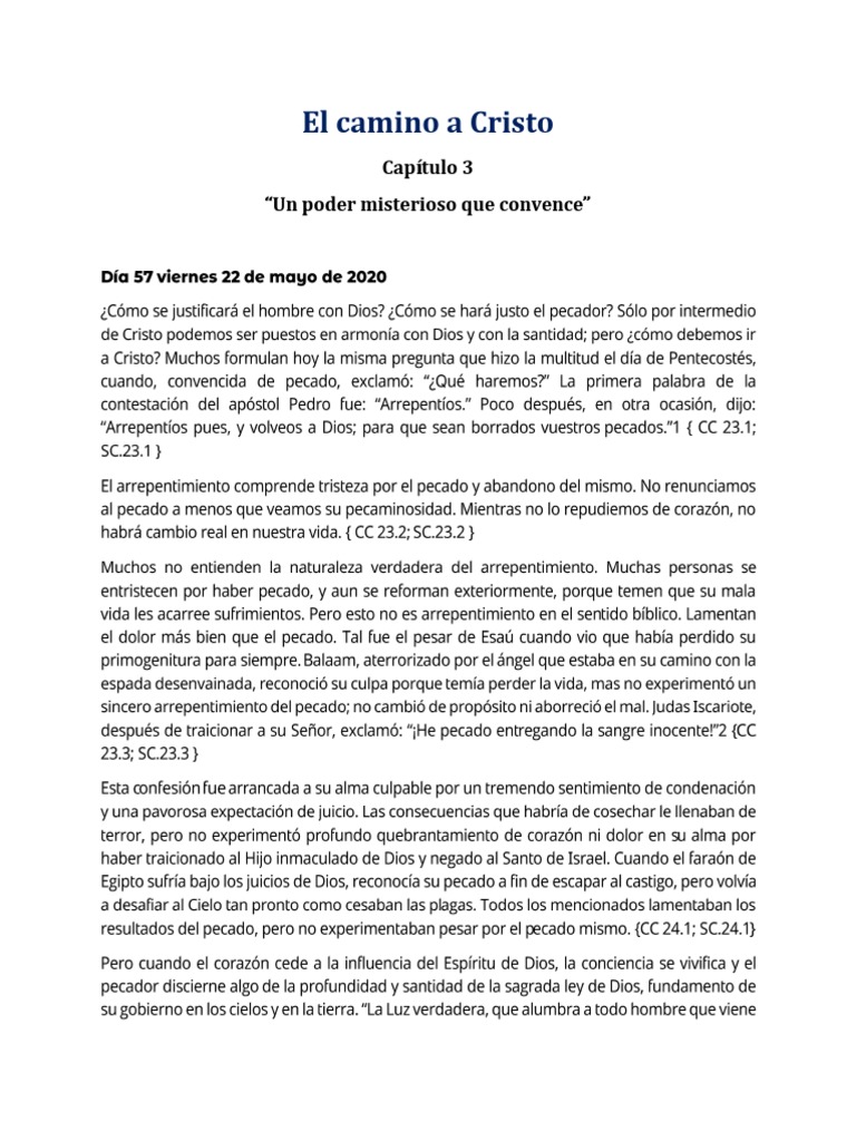 Resumen del Capítulo 3 de El Camino a Cristo | PDF