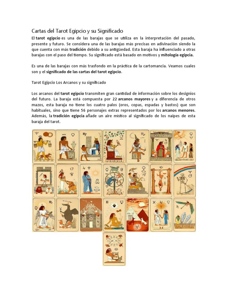 Significado de las Cartas del Tarot Egipcio | PDF | Tarot | Science
