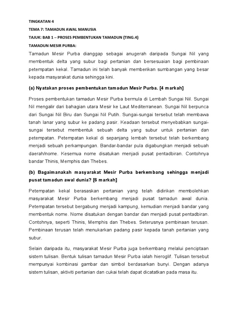 Tingkatan 4 Mesir Purba 15 Mei Pdf